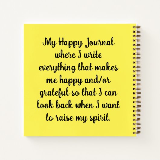 Bumble Bee Happy Notebook Journal Notizblock (Rückseite)