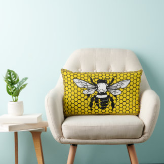 Bumble Bee hive Apiary Throw Pillow Lendenkissen