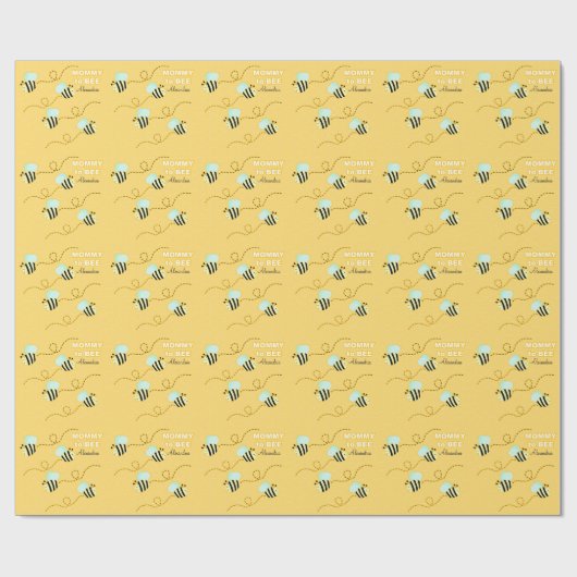 Bumble Bee Mommy to Bee Wrapping Paper Geschenkpapier (Flach)