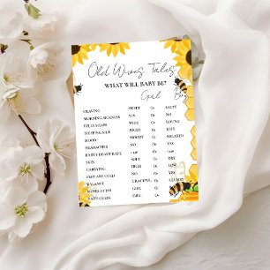 Bumble Bee Old WIves Tales Baby Shower Spielkarten Einladung