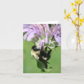 Bumble Bee On Bee Balm Flower Photography Note Karte (Gelbe Blume)