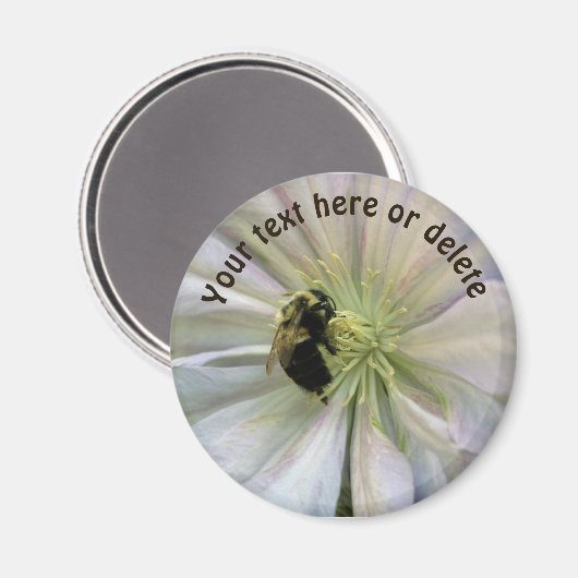 Bumble Bee On Clematis Flower Personalized Magnet (Vorderseite/Rückseite)