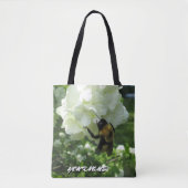 Bumble Bee on Snowball bush und dein Name Tasche (Vorderseite)