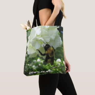 Bumble Bee on Snowball bush und dein Name Tasche