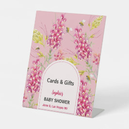 Bumble Bee Pink Florals Cards & Gift Sign  Sockelschild