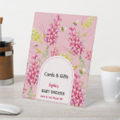 Bumble Bee Pink Florals Cards & Gift Sign Sockelschild (In SItu)