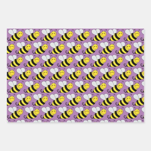 Bumble Bee verschiedene farbige Wrapping Paper She Geschenkpapier Set (Vorderseite)