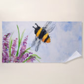 Bumble Bee Watercolor Strandtuch (Vorderseite)