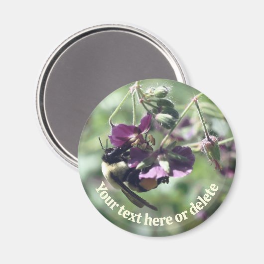 Bumble Bee With Pollen Flower Nature Personalized Magnet (Vorderseite/Rückseite)