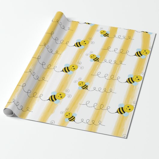 Bumble Bee Wrapping Paper Fly Honey Bee Gift Wrap Geschenkpapier (Ungerollt)