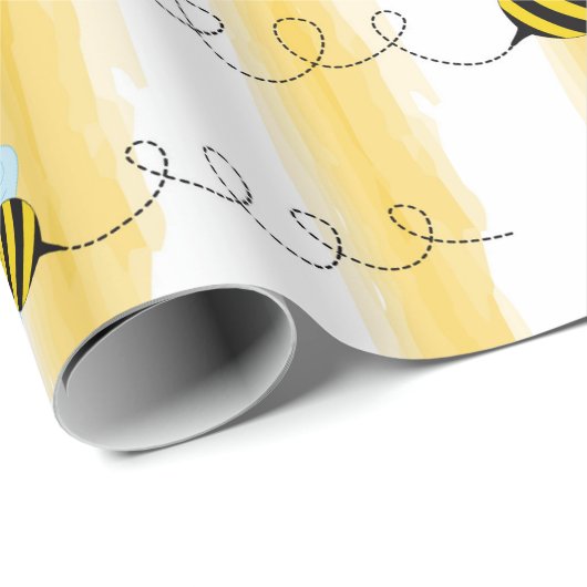 Bumble Bee Wrapping Paper Fly Honey Bee Gift Wrap Geschenkpapier (Rolleneckpunkt)
