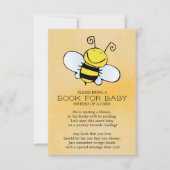 Bumble Been Neutral Baby Shower Book for Baby Einladung (Vorderseite)