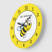 Bumble-Bienenlehrerin im Klassenzimmer Große Wanduhr (Winkel)