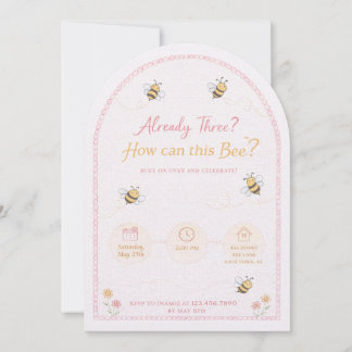 "Bumblebee" 3rd Birthday Invite Einladung