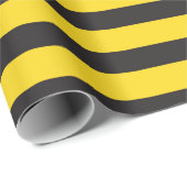 Bumblebee Black Yellow Horizontal Lines Bumble Bee Geschenkpapier (Rolleneckpunkt)
