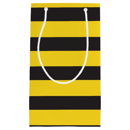 Bumblebee Black Yellow Horizontal Lines Bumble Bee Kleine Geschenktüte (Vorderseite)