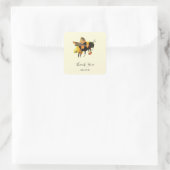BumbleBee Carry Pollen - Danke, Individuelle Name Quadratischer Aufkleber (Tasche)