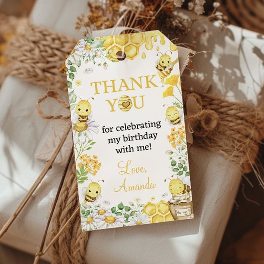 Bumblebee First Bee Day Birthday Party Thank You Geschenkanhänger