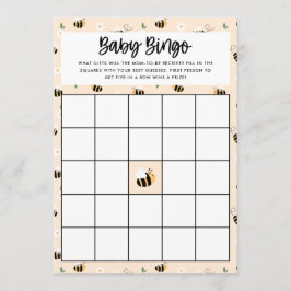 Bumblebee Floral Baby Bingo Game Card Einladung