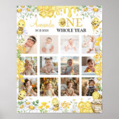 Bumblebee Floral First Year Photo Milestone Poster (Vorne)