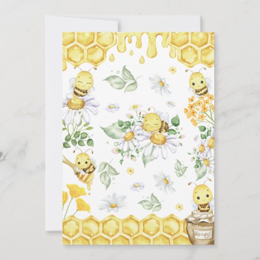 Bumblebee Floral Time Capsule Note Message Card Dankeskarte (Rückseite)