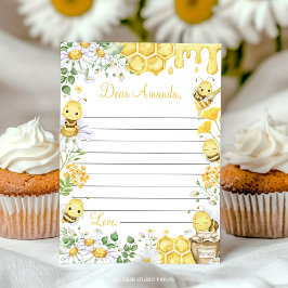 Bumblebee Floral Time Capsule Note Message Card Dankeskarte