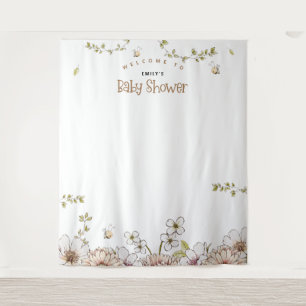 Bumblebee Florals Baby Shower Foto Hintergrund Wandteppich