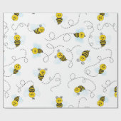 Bumblebee Flying Yellow Black Bumble Bee Geschenkpapier (Flach)
