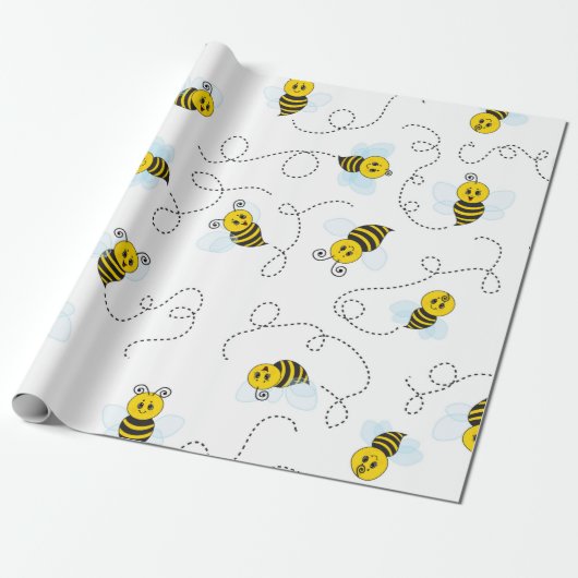 Bumblebee Flying Yellow Black Bumble Bee Geschenkpapier (Ungerollt)