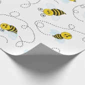 Bumblebee Flying Yellow Black Bumble Bee Geschenkpapier (Ecke)
