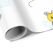Bumblebee Flying Yellow Black Bumble Bee Geschenkpapier (Rolleneckpunkt)