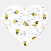 Bumblebee Flying Yellow Black Bumble Bee Herz-Aufkleber (Vorderseite)