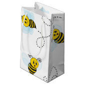 Bumblebee Flying Yellow Black Bumble Bee Kleine Geschenktüte (Rückseite Schrägansicht)