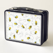 Bumblebee Flying Yellow Black Bumble Bee Metall Brotdose (Rückseite)