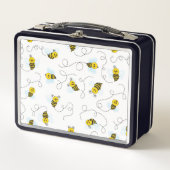 Bumblebee Flying Yellow Black Bumble Bee Metall Brotdose (Vorderseite)
