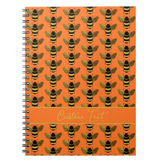 BUMBLEBEE GOLD SCHWARZ BIENEN WIEDERHOLUNG PATTERN NOTIZBLOCK (Vorderseite)