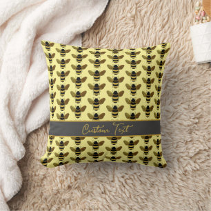 BUMBLEBEE GOLD SCHWARZE BIE WIEDERHOLUNG PATTERN G KISSEN