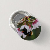 Bumblebee in Blossom Badge Button (Vorne & Hinten)