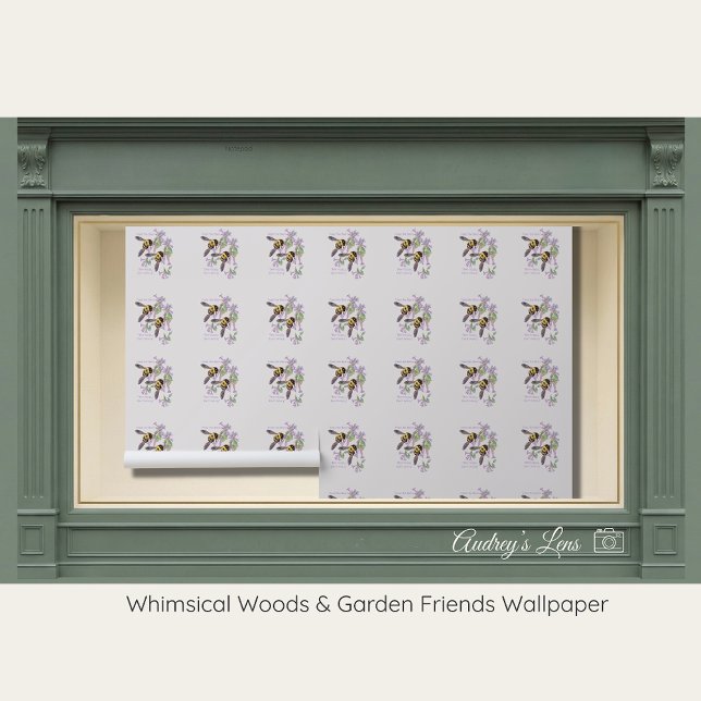 Bumblebee & Lilac Floral Nursery Peel & Stick Tapete (Von Creator hochgeladen)