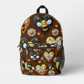 Bumblebee Love Bedruckter Rucksack (Vorderseite)