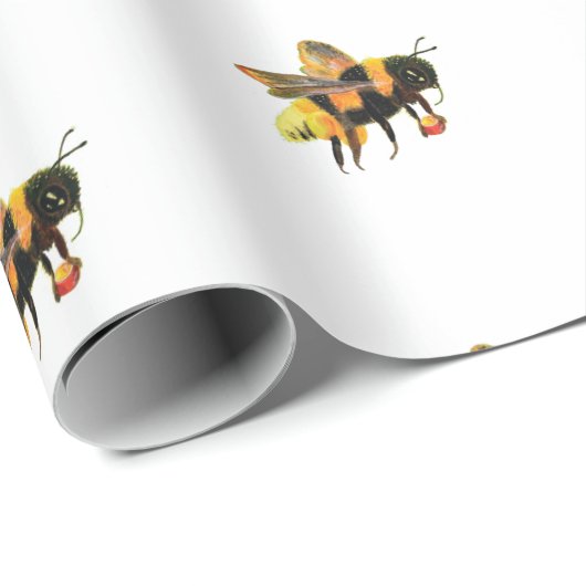 BumbleBee mit Pollen Geschenkpapier (Rolleneckpunkt)