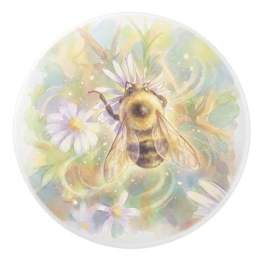 Bumblebee Nursery Knob | Nature Drawer Pull Keramikknauf (Vorderseite)
