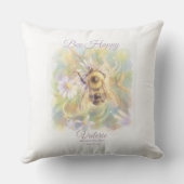 Bumblebee Nursery Pillow | Whimsical Garden Kissen (Rückseite)