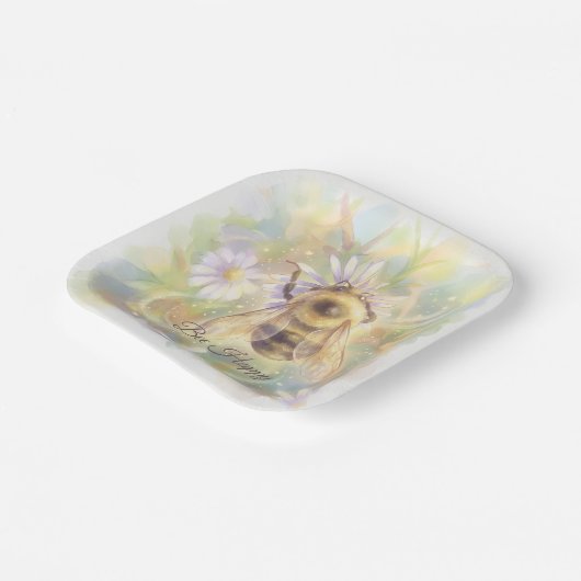 Bumblebee Nursery | Whimsical Garden Pappteller (Gewinkelt)