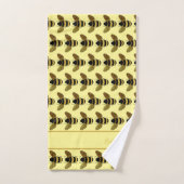 BUMBLEBEE PATTERN GOLD BLACK BEK ON BUTTER YELLOW BADHANDTUCH SET (Handtuch)