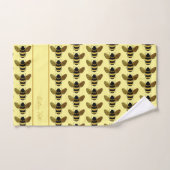 BUMBLEBEE PATTERN GOLD BLACK BEK ON BUTTER YELLOW BADHANDTUCH SET (Handtuch)