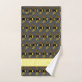 BUMBLEBEE PATTERN GOLD BLACK BEK ON GRAY BROWN BADHANDTUCH SET (Handtuch)