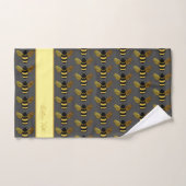 BUMBLEBEE PATTERN GOLD BLACK BEK ON GRAY BROWN BADHANDTUCH SET (Handtuch)