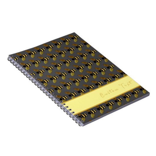 BUMBLEBEE PATTERN GOLD BLACK BEK ON GRAY BROWN NOTIZBLOCK (Rechte Seite)