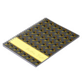 BUMBLEBEE PATTERN GOLD BLACK BEK ON GRAY BROWN NOTIZBLOCK (Linke Seite)